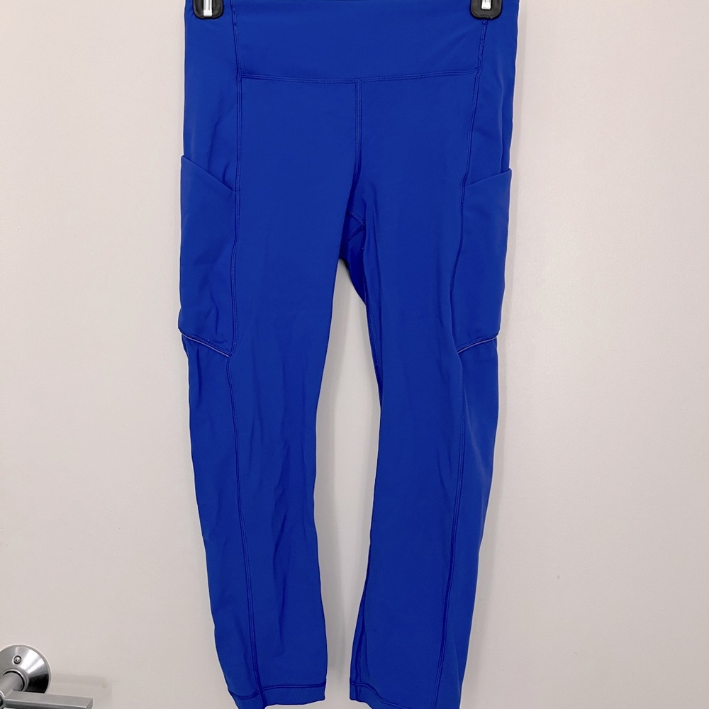 lululemon cropped purple-blue leggings, size 4